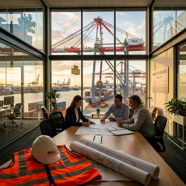 İnşaat sahasında çalışan modern vinçler